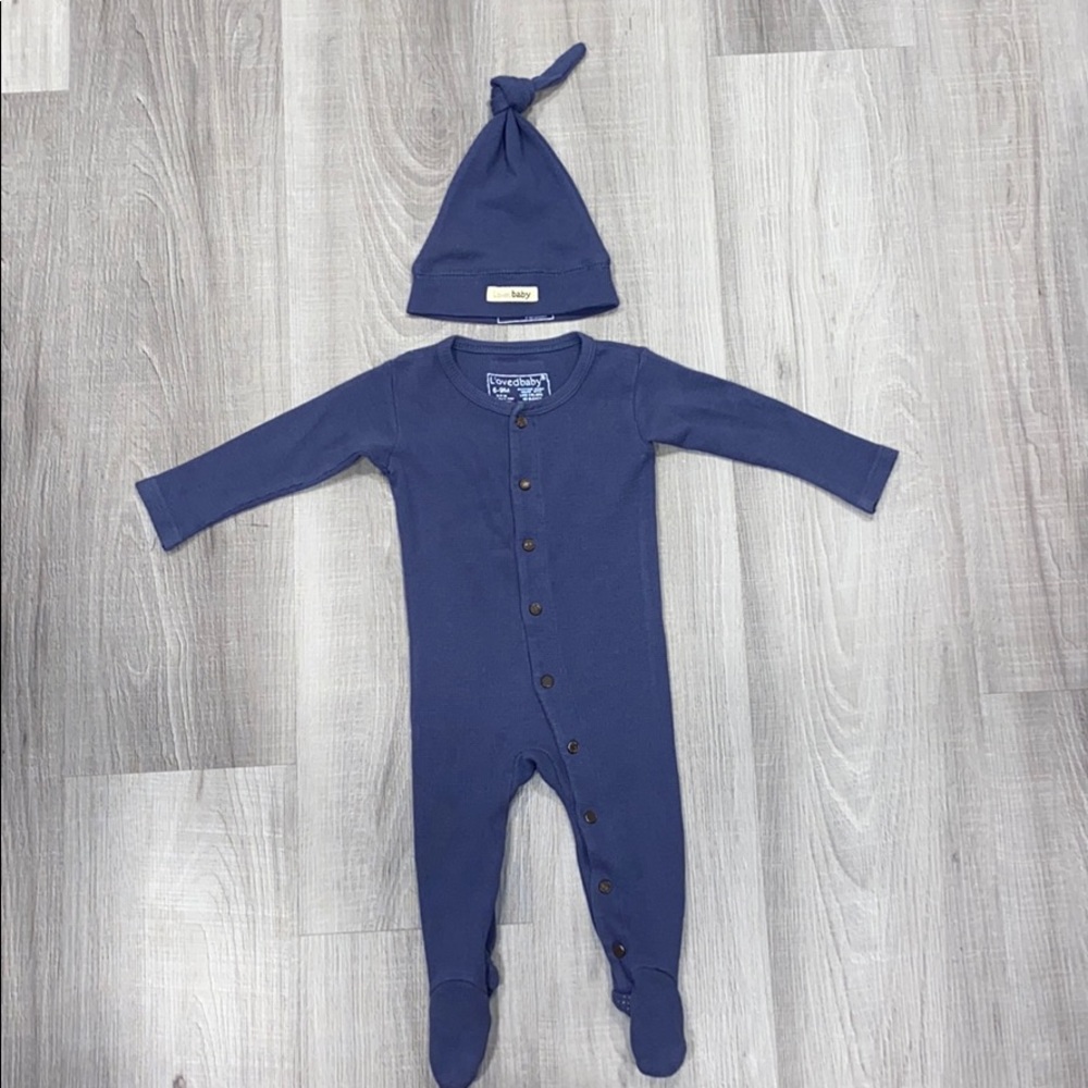 L’oved Baby footie with matching hat